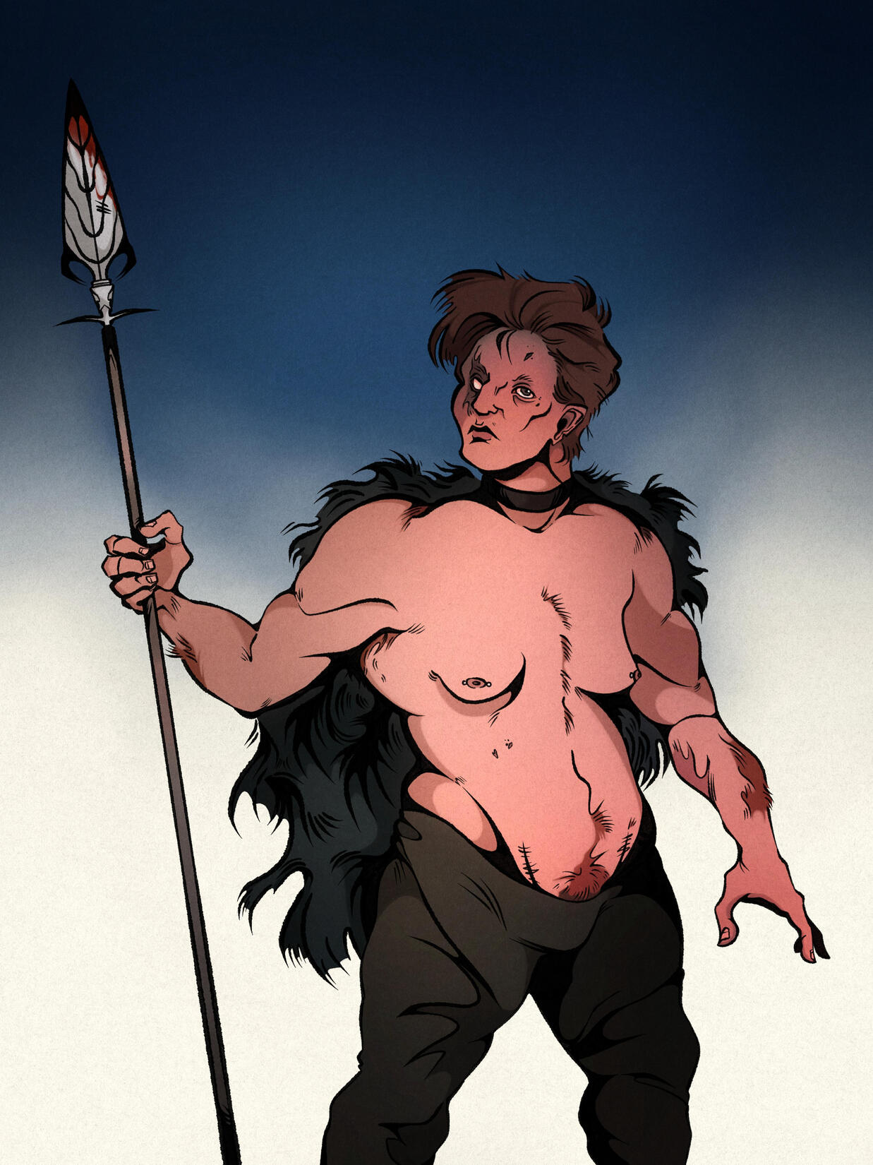 Butch Barbarian, 2023. Digital illustration (done in Procreate).