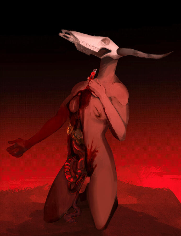 cowgirl&#39;s punishment, 2022. digital painting (done in procreate).