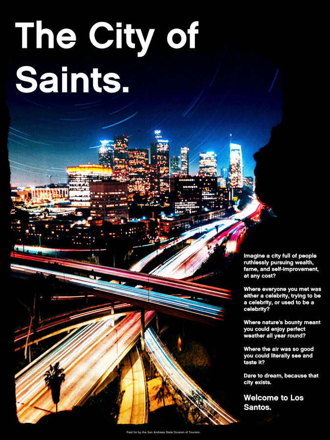 los santos travel, 2022. poster design (done in photoshop).