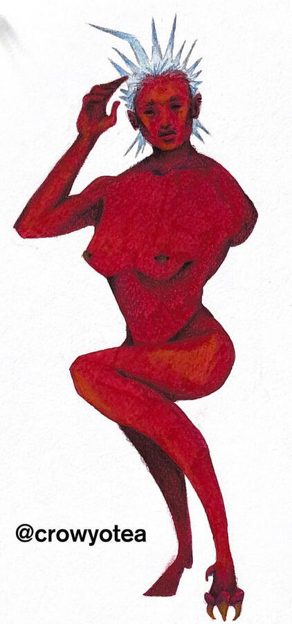 wild women (1/2), 2022. alcohol marker &amp; colored pencil on bristol board.