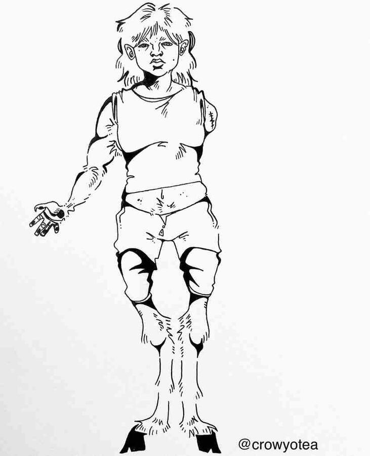 satyr, 2023. ink on sketchbook paper.