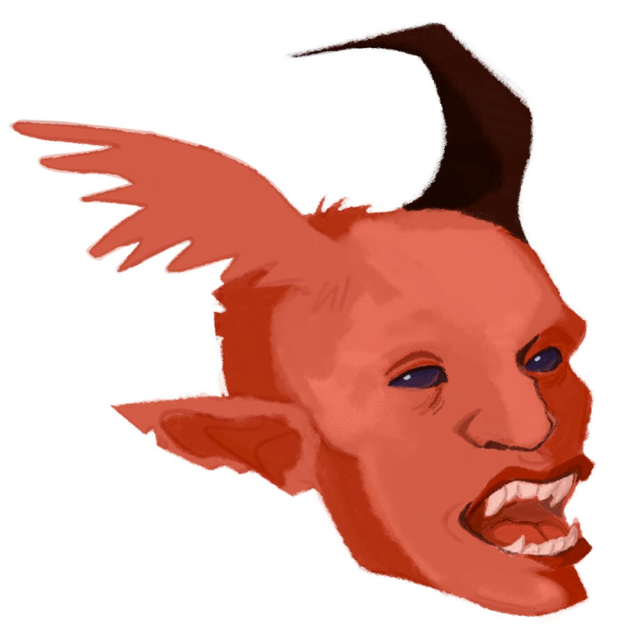 demon&#39;s head (2/2), 2023. digital sketch (done in procreate).