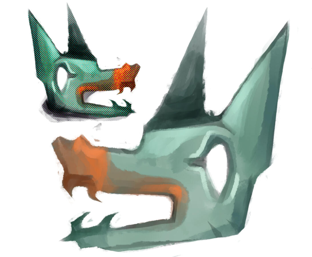 jade dog inventory item, 2023. concept art (done in procreate).